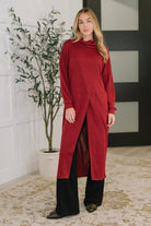 Travel City Scape Turtle Neck Tunic in Wine-Womens-Stay Foxy Boutique, Florissant, Missouri