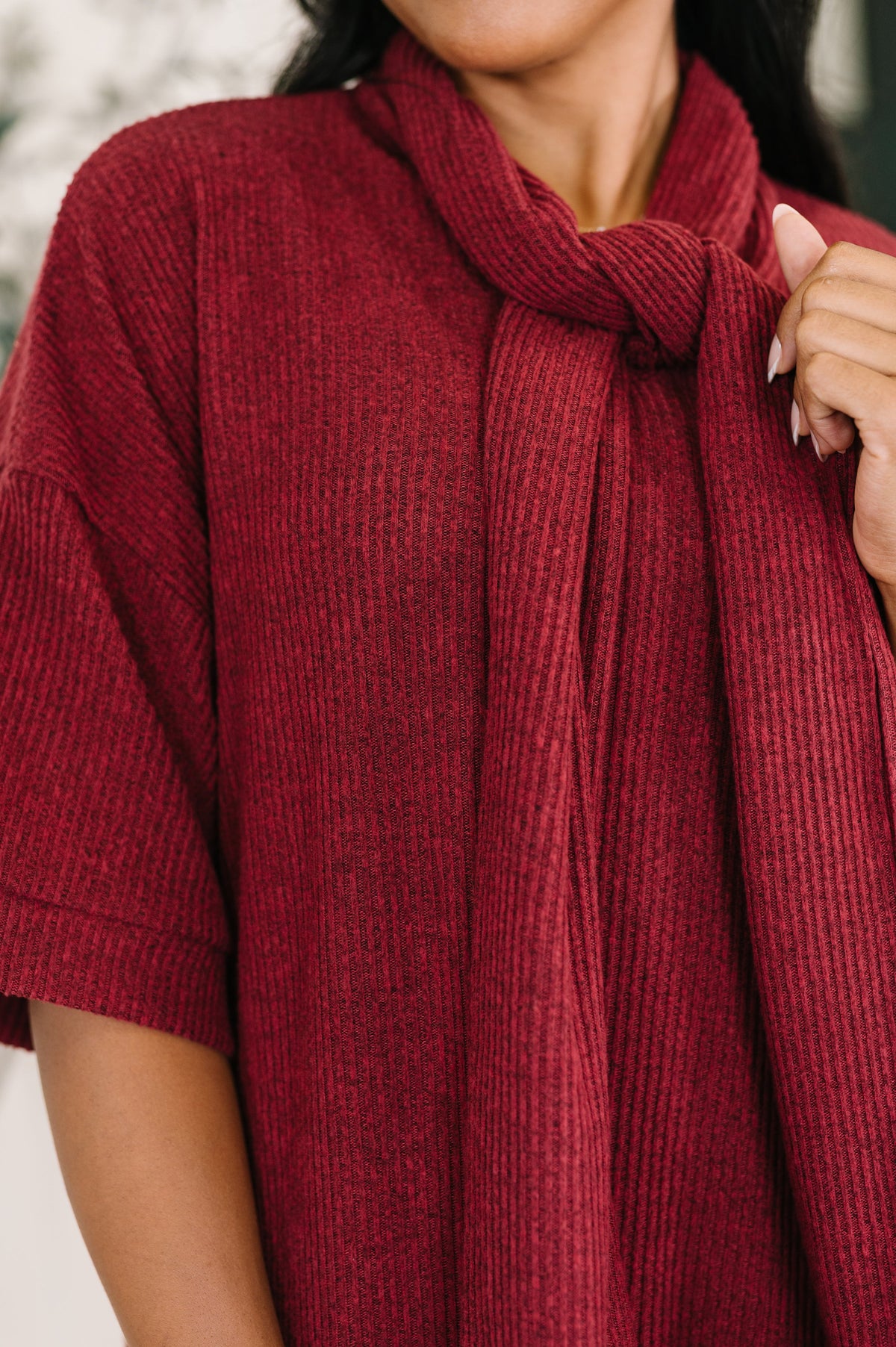 Travel Envy Ribbed Knit Dress in Wine-Womens-Stay Foxy Boutique, Florissant, Missouri