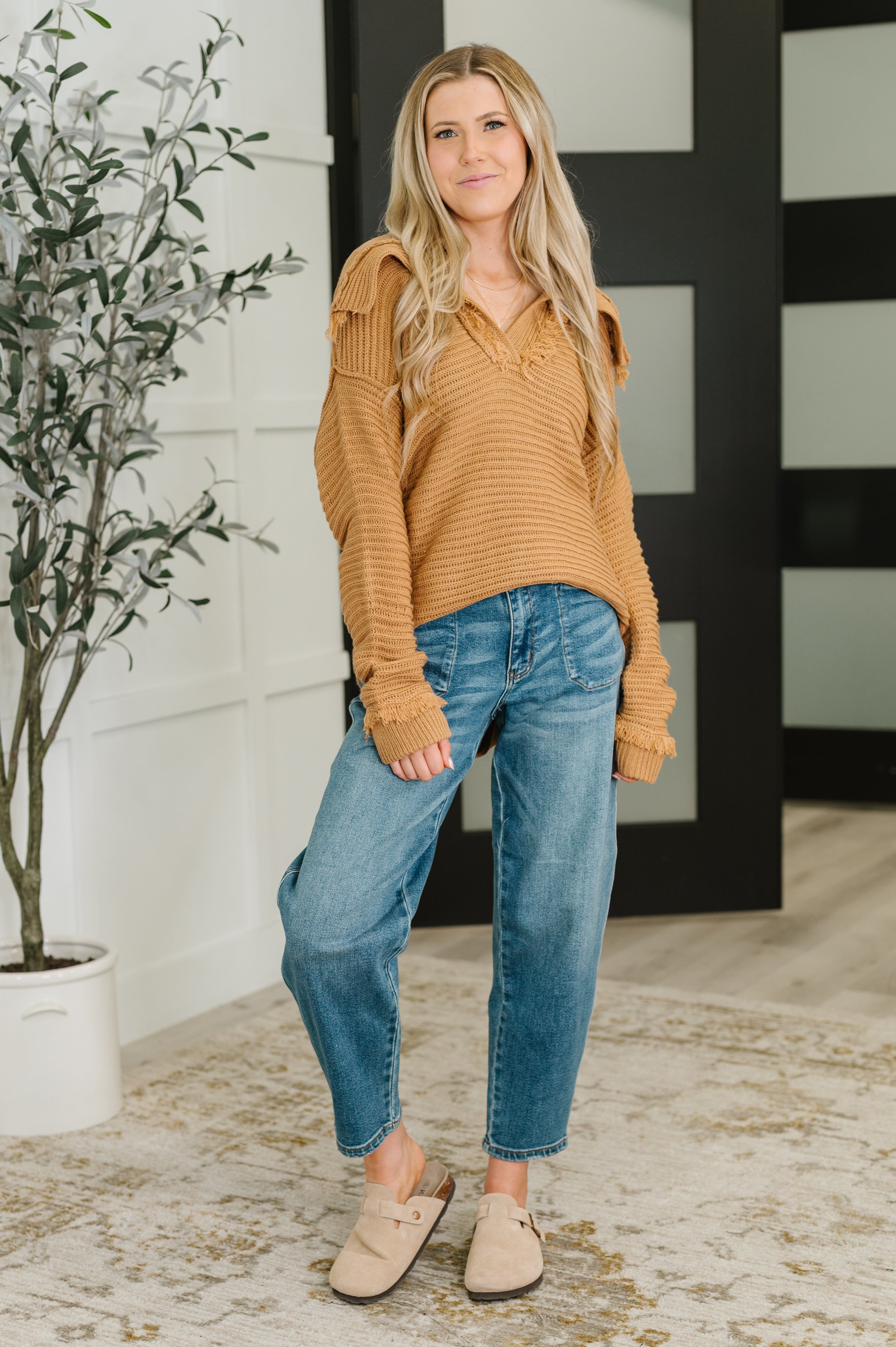 Travel Far & Wide Sweater in Taupe-Womens-Stay Foxy Boutique, Florissant, Missouri