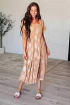 Trusting My Intuition Balloon Sleeve Dress in Camel-Dresses-Stay Foxy Boutique, Florissant, Missouri