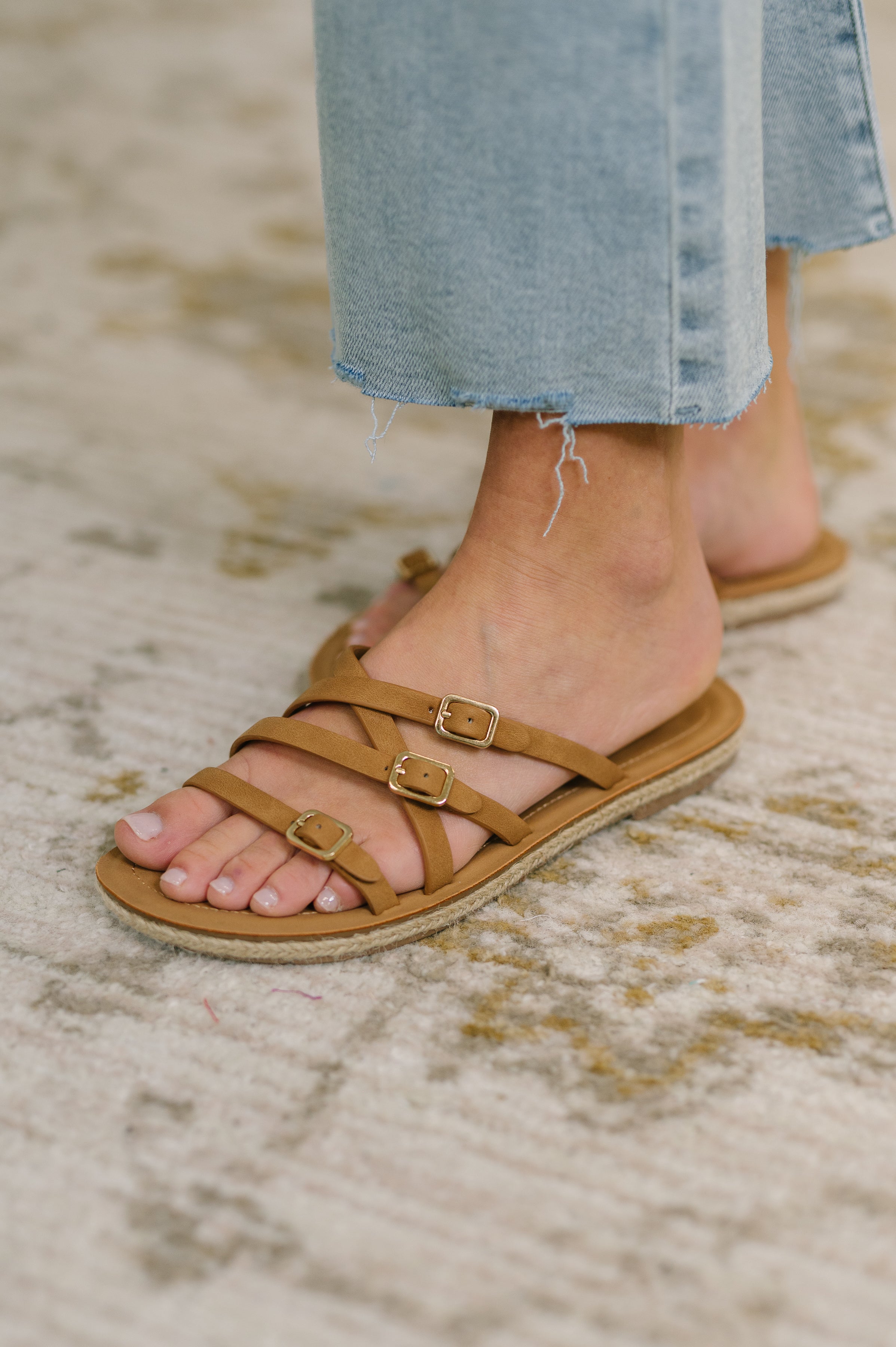 Trusty Strappy Sandals in Light Tan-Womens-Stay Foxy Boutique, Florissant, Missouri