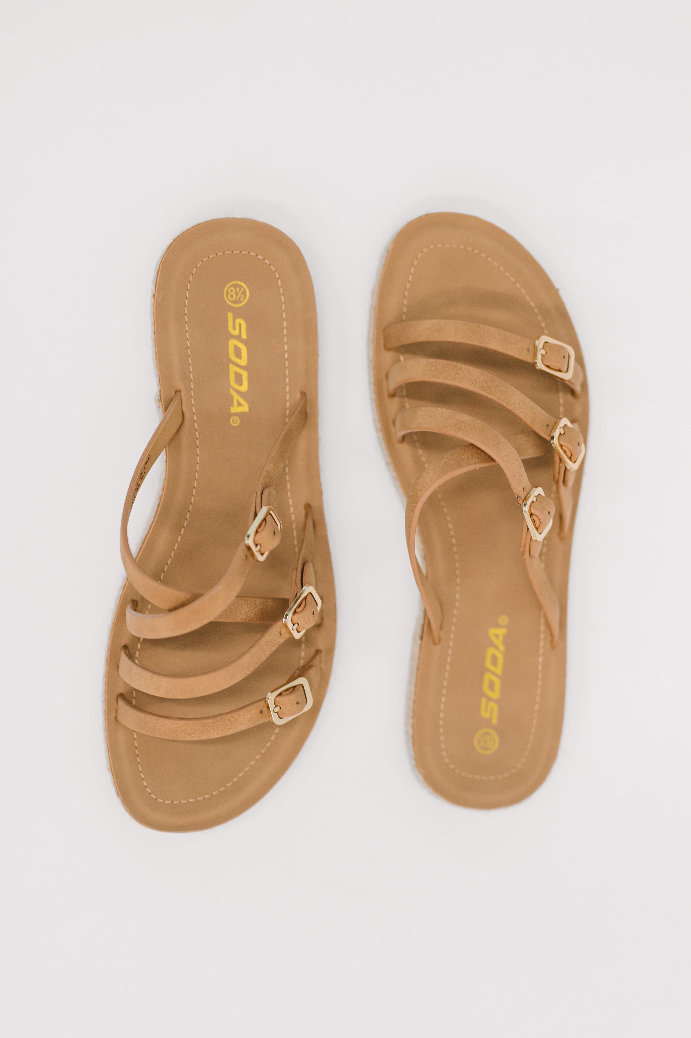 Trusty Strappy Sandals in Light Tan-Womens-Stay Foxy Boutique, Florissant, Missouri