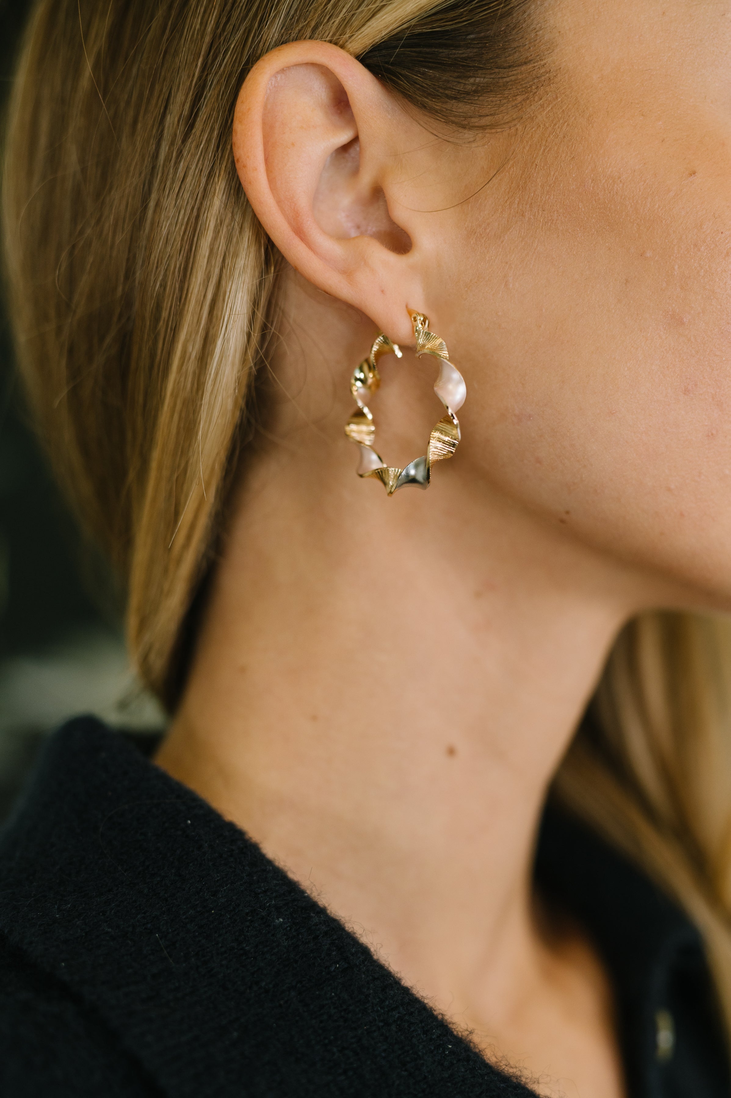 Twisted Sisters Plated Alloy Hoop Earrings-Womens-Stay Foxy Boutique, Florissant, Missouri