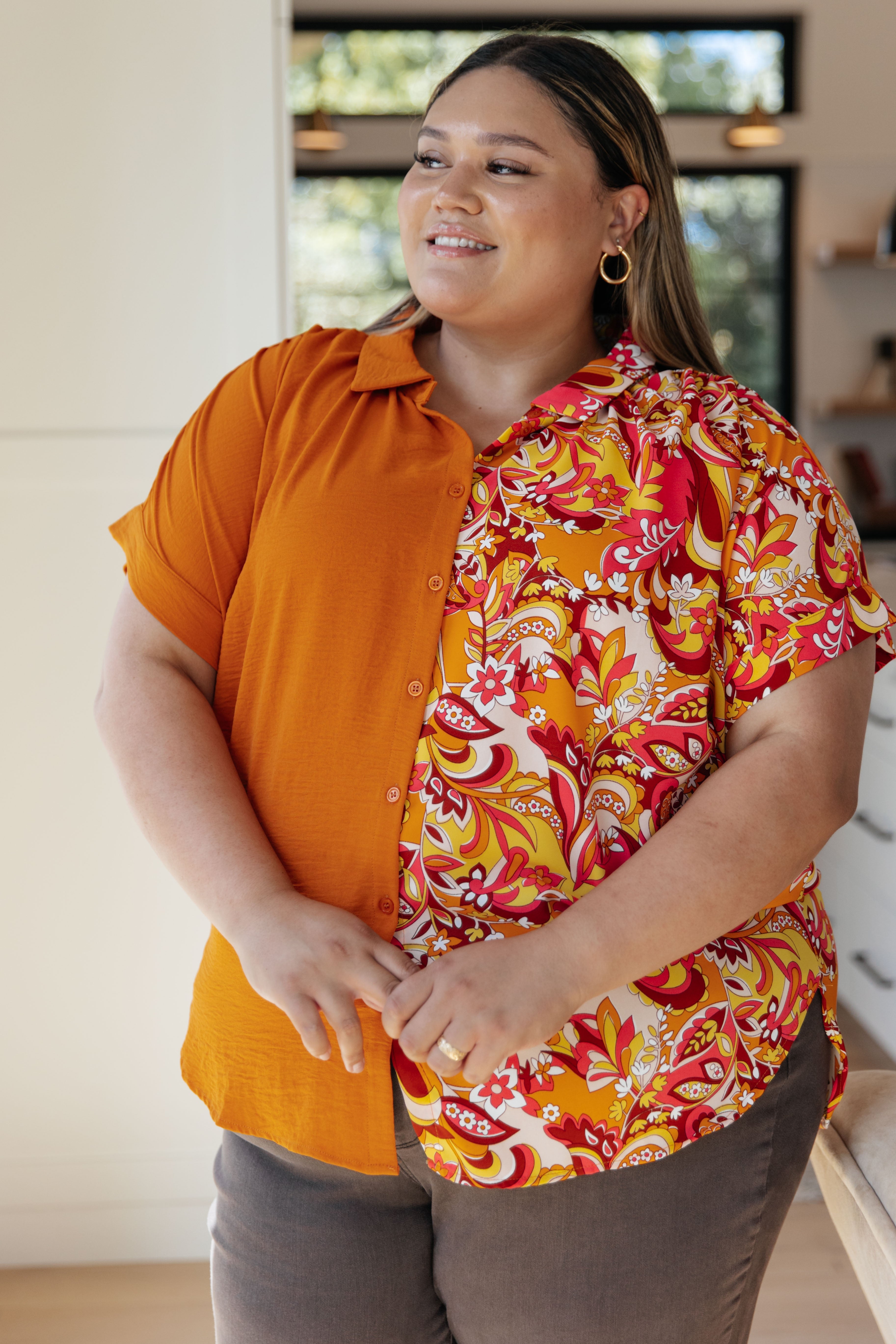 Two Sides To The Story Blouse-Blouses-Stay Foxy Boutique, Florissant, Missouri