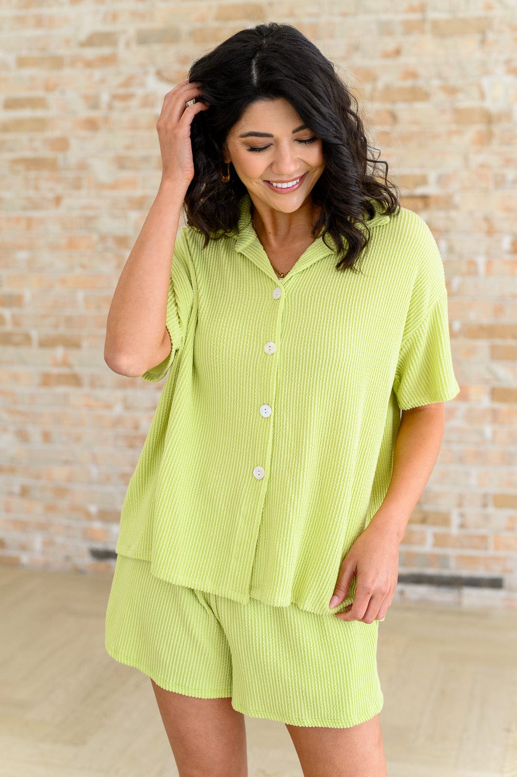 Two's Company Ribbed Button Down-Sets-Stay Foxy Boutique, Florissant, Missouri