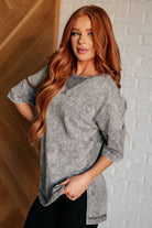 Unbothered Mineral Wash Top in Grey-Tops-Stay Foxy Boutique, Florissant, Missouri