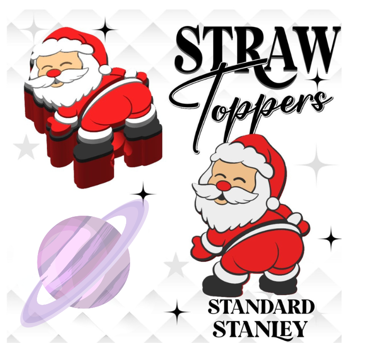 BOOTY SANTA- 3D PRINTED STRAW CHARM-Stay Foxy Boutique, Florissant, Missouri