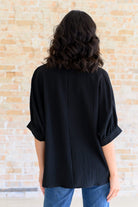 Up For Anything V-Neck Blouse in Black-Tops-Stay Foxy Boutique, Florissant, Missouri