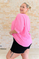 Up For Anything V-Neck Blouse in Pink-Tops-Stay Foxy Boutique, Florissant, Missouri