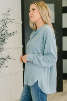 Urban Flux Scooped Hi-Low Long Pullover in Blue Grey-Womens-Stay Foxy Boutique, Florissant, Missouri