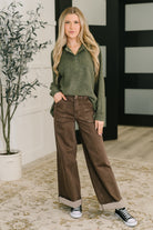 Urban Flux Scooped Hi-Low Long Pullover in Olive-Womens-Stay Foxy Boutique, Florissant, Missouri