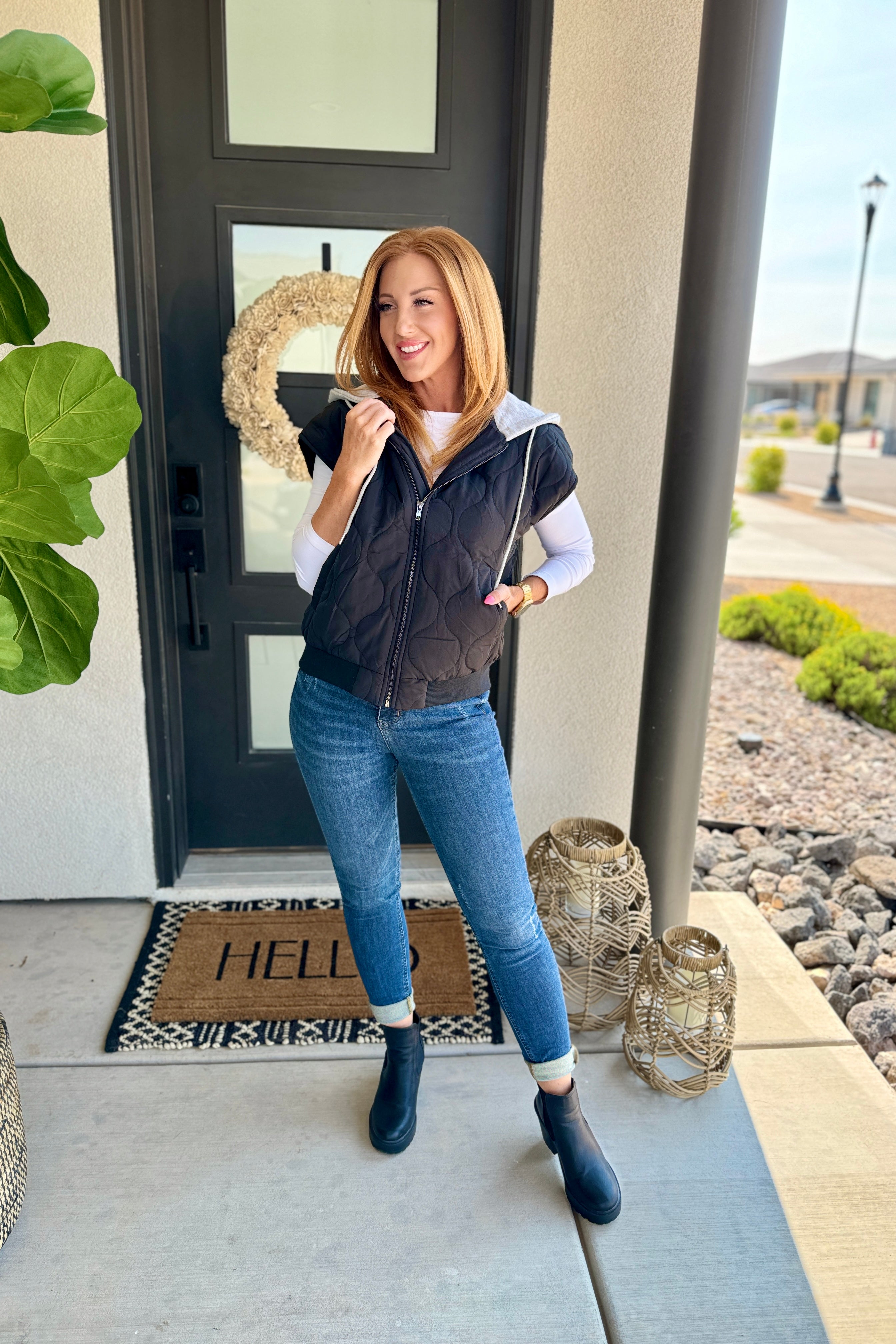 PREORDER: Cheyenne Hooded Puffer Vest in Two Colors-Womens-Stay Foxy Boutique, Florissant, Missouri