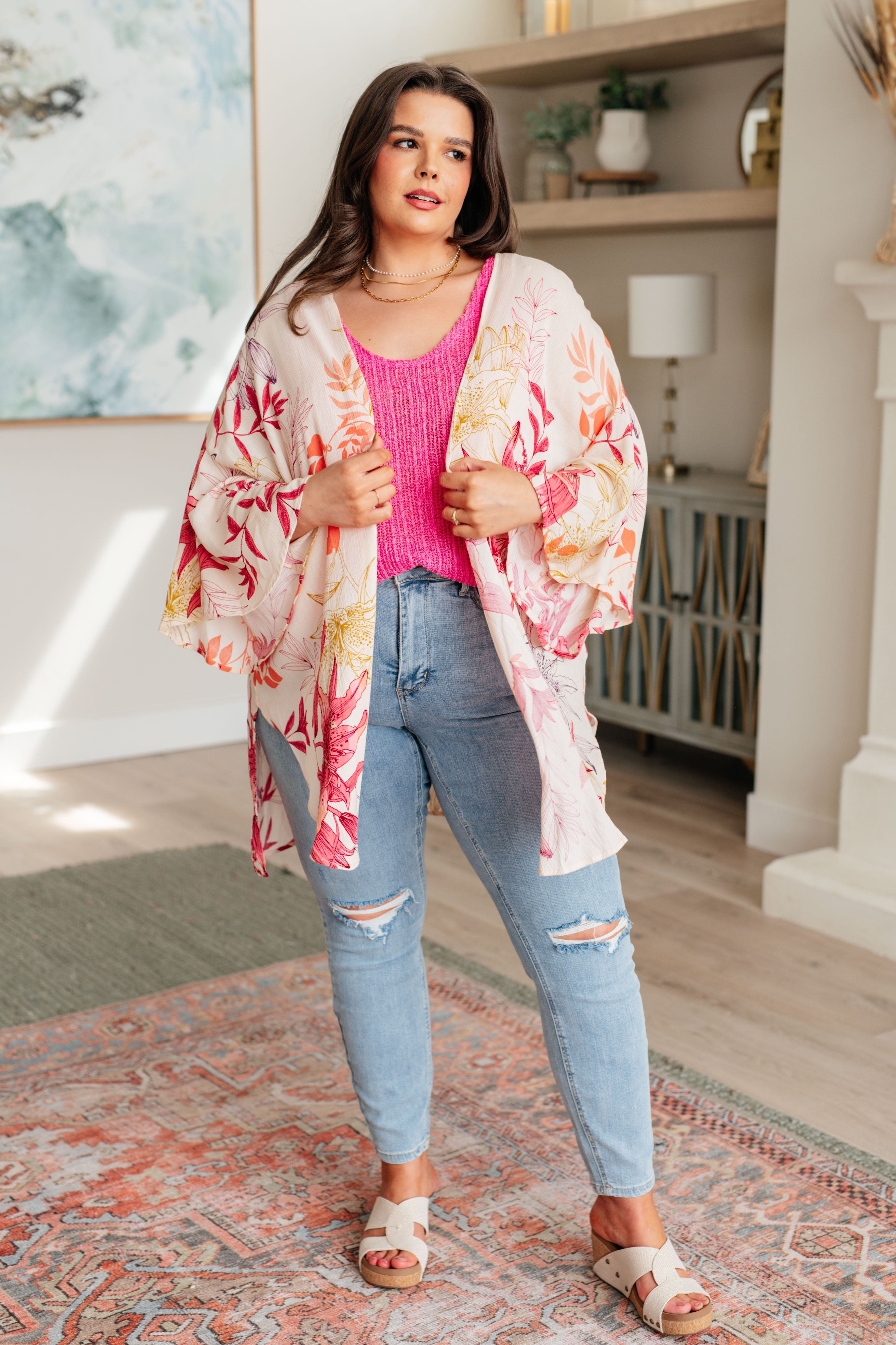 Vacay Season Bell Sleeve Kimono-Layers-Stay Foxy Boutique, Florissant, Missouri