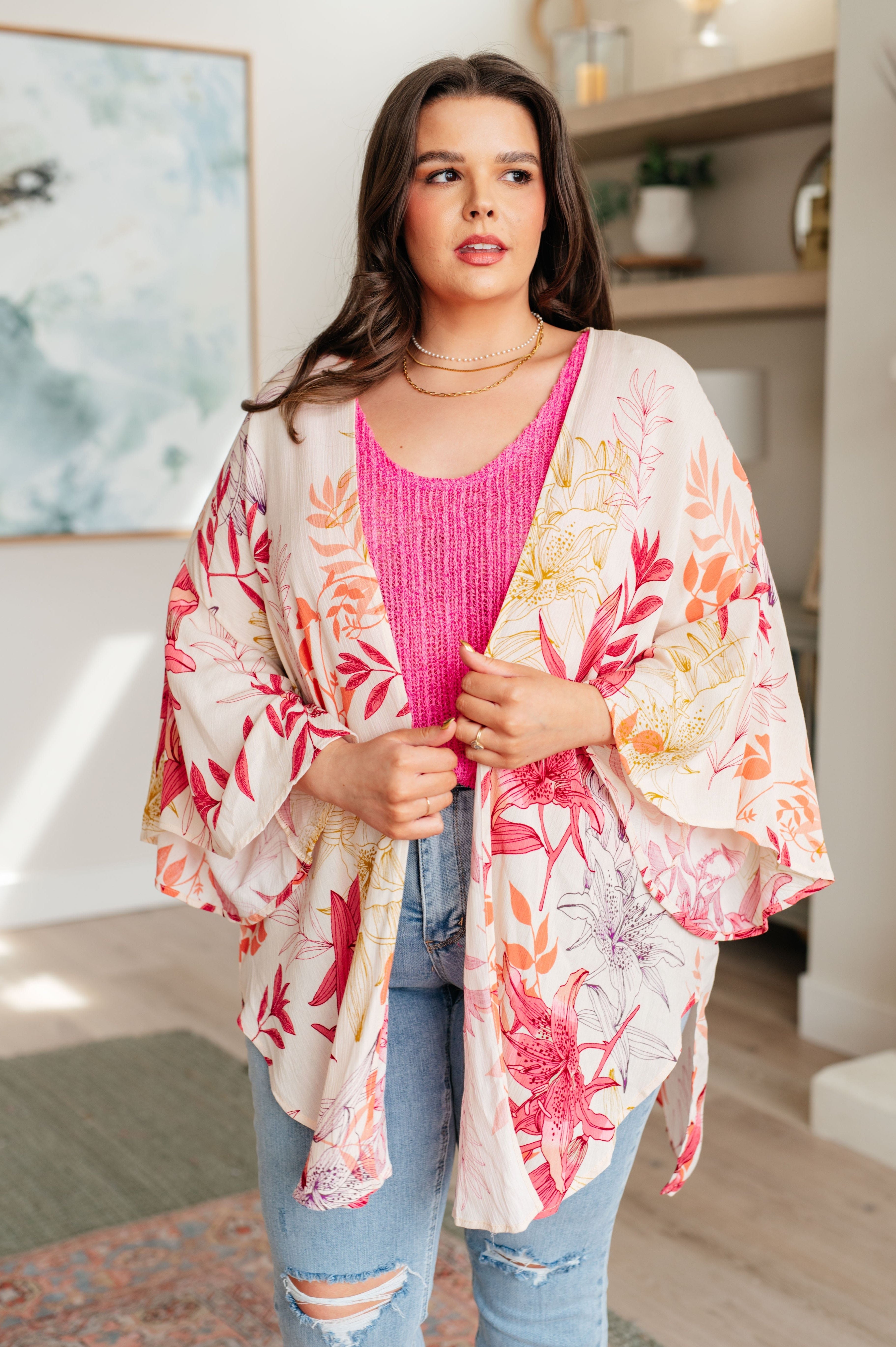 Vacay Season Bell Sleeve Kimono-Layers-Stay Foxy Boutique, Florissant, Missouri