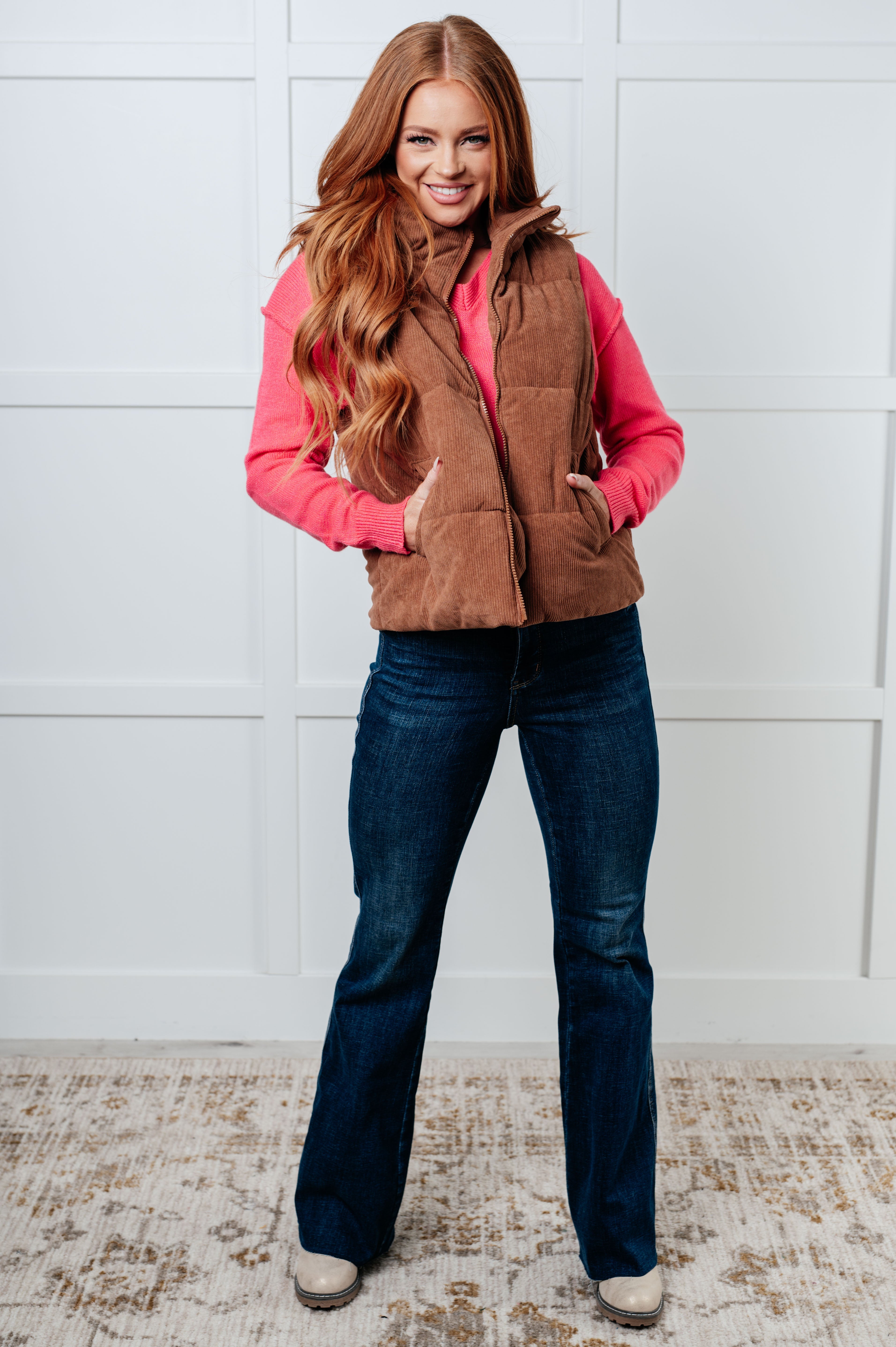 Very Understandable V-Neck Sweater in Pink-Tops-Stay Foxy Boutique, Florissant, Missouri