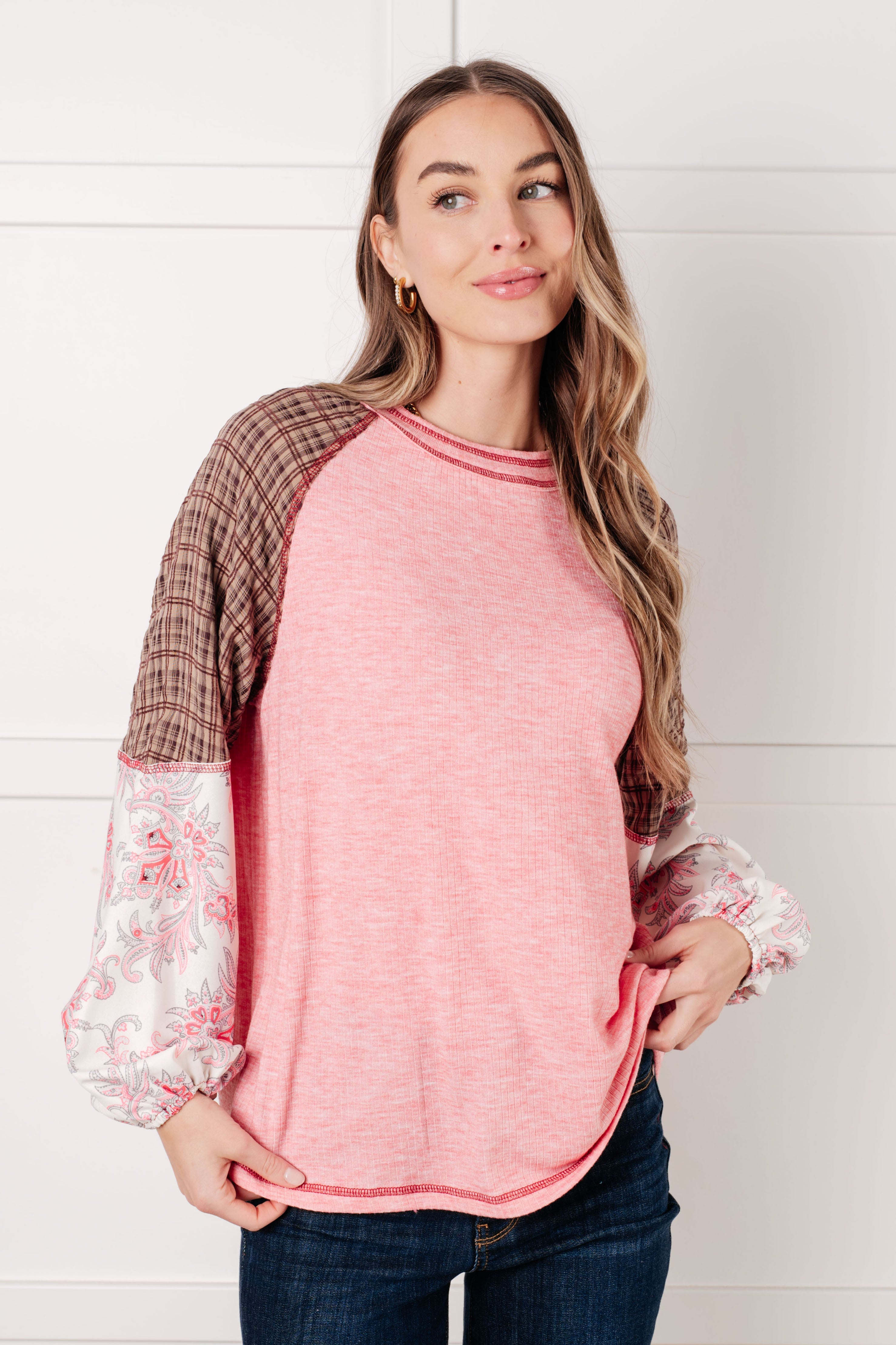 Walk for Miles Floral Color Block Top-Tops-Stay Foxy Boutique, Florissant, Missouri