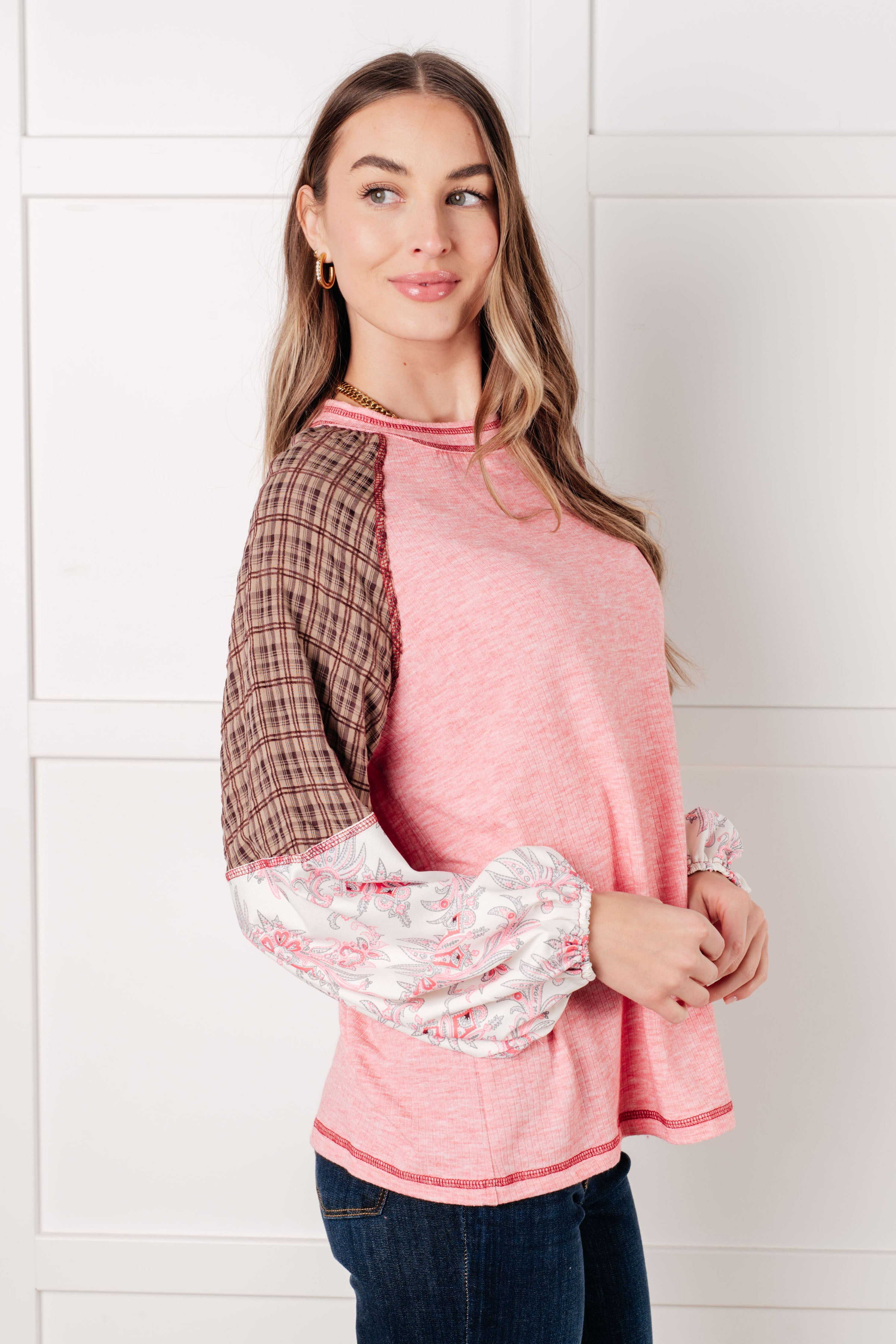 Walk for Miles Floral Color Block Top-Tops-Stay Foxy Boutique, Florissant, Missouri