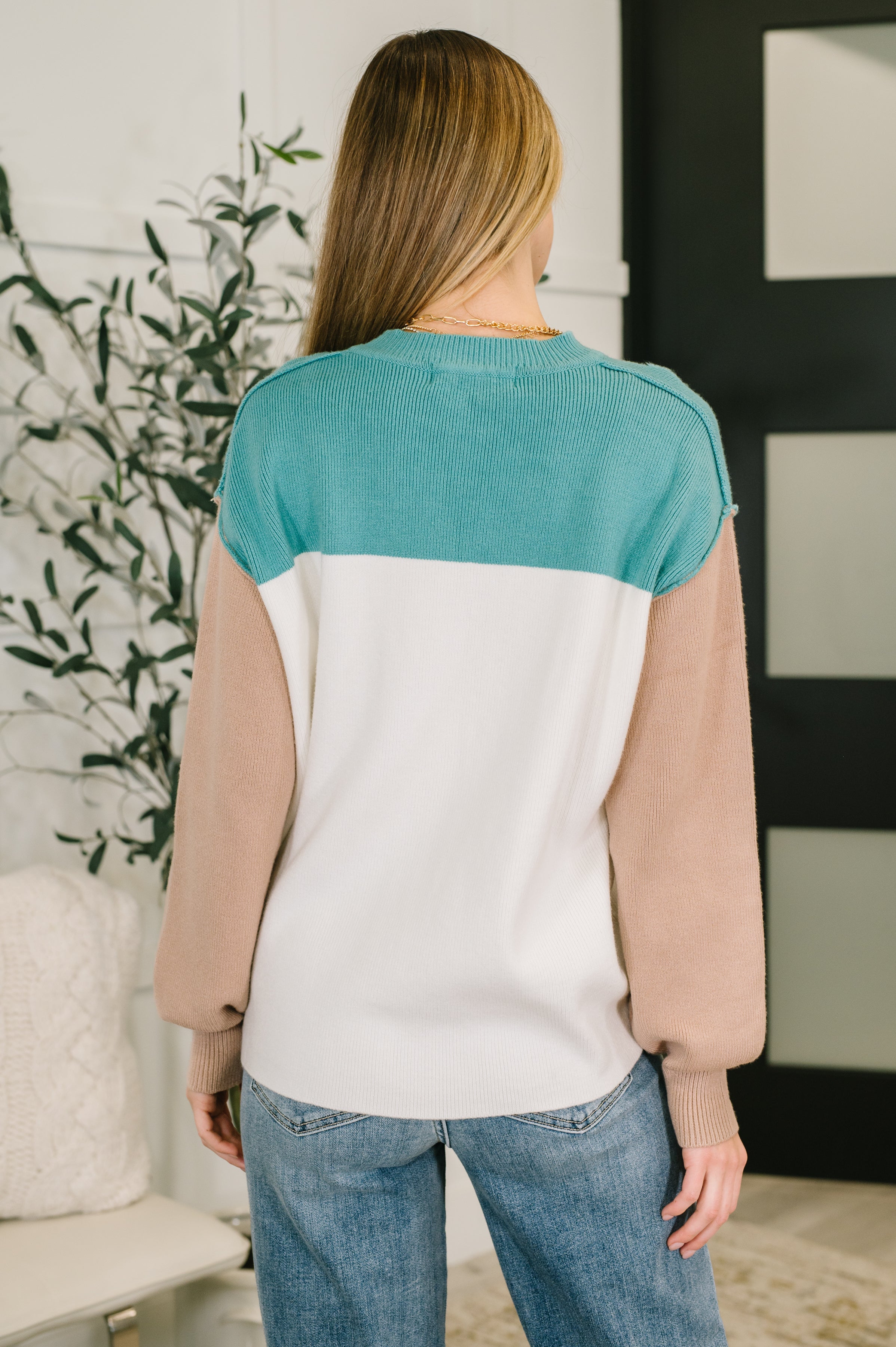 Walk in Central Park Ribbed Knit Color Block Pullover-Womens-Stay Foxy Boutique, Florissant, Missouri