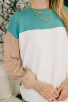 Walk in Central Park Ribbed Knit Color Block Pullover-Womens-Stay Foxy Boutique, Florissant, Missouri