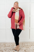 Wanderlust Wrap Oversized Plaid Fringe Scarf in Light Brown-Accessories-Stay Foxy Boutique, Florissant, Missouri