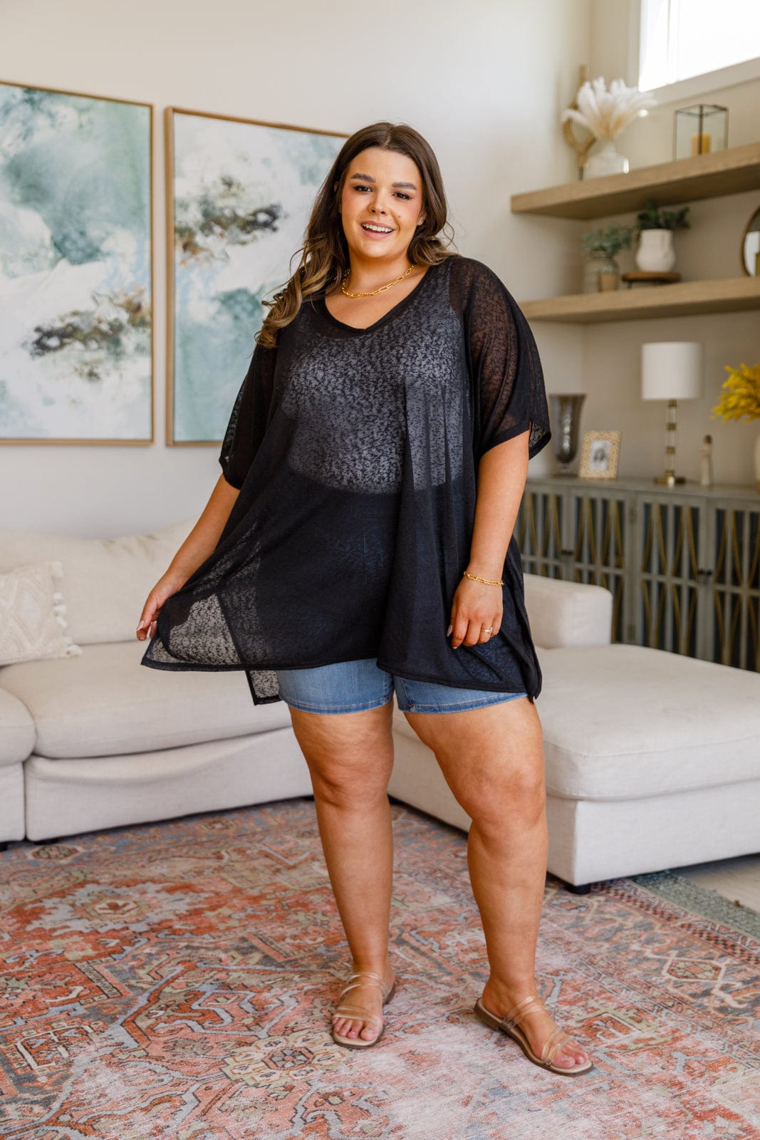 Warm Days, Cool Nights Top in Black-Tops-Stay Foxy Boutique, Florissant, Missouri