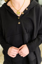 Warm Intentions Henley Pullover in Black-Womens-Stay Foxy Boutique, Florissant, Missouri