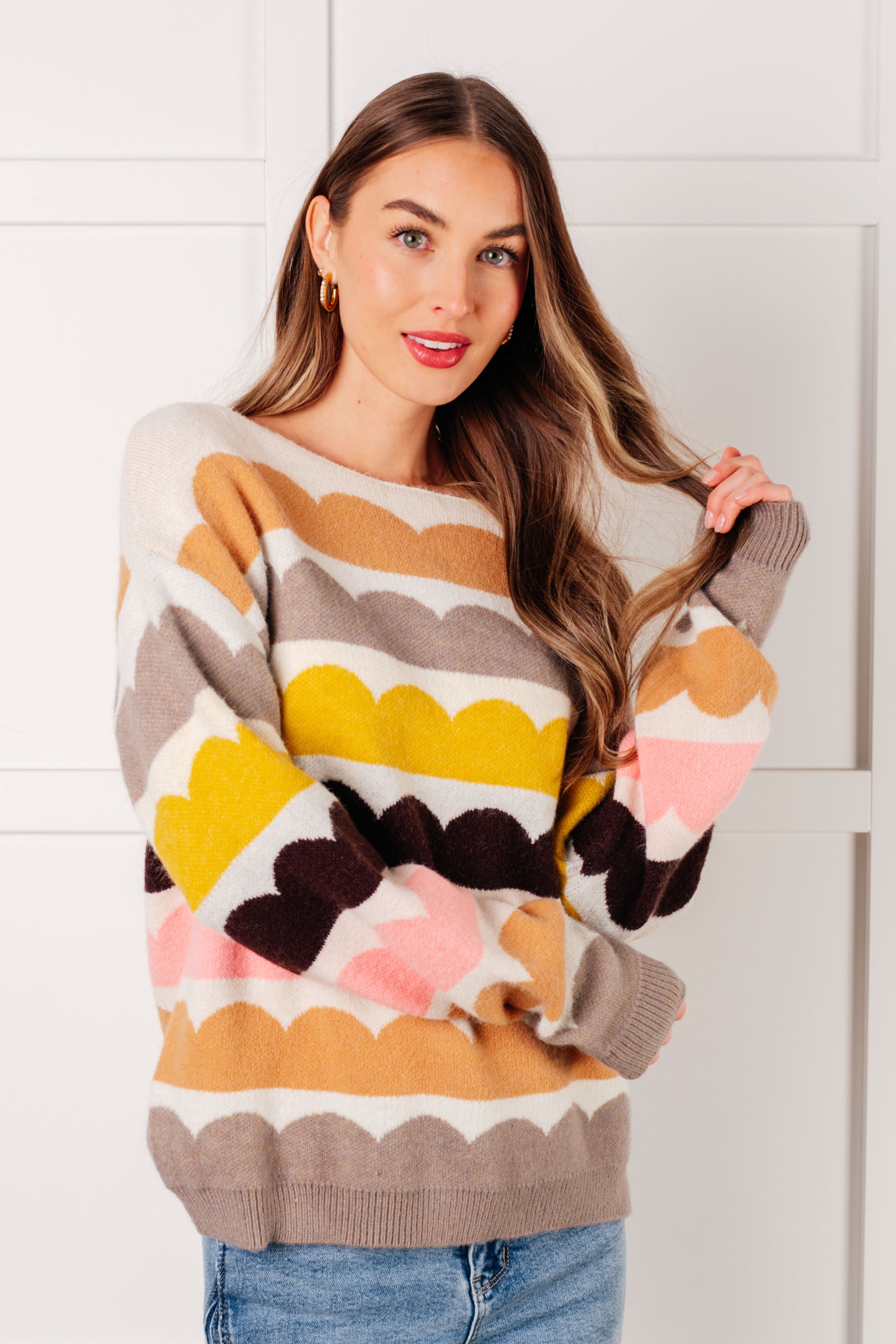 Wave After Wave Striped Sweater-Tops-Stay Foxy Boutique, Florissant, Missouri