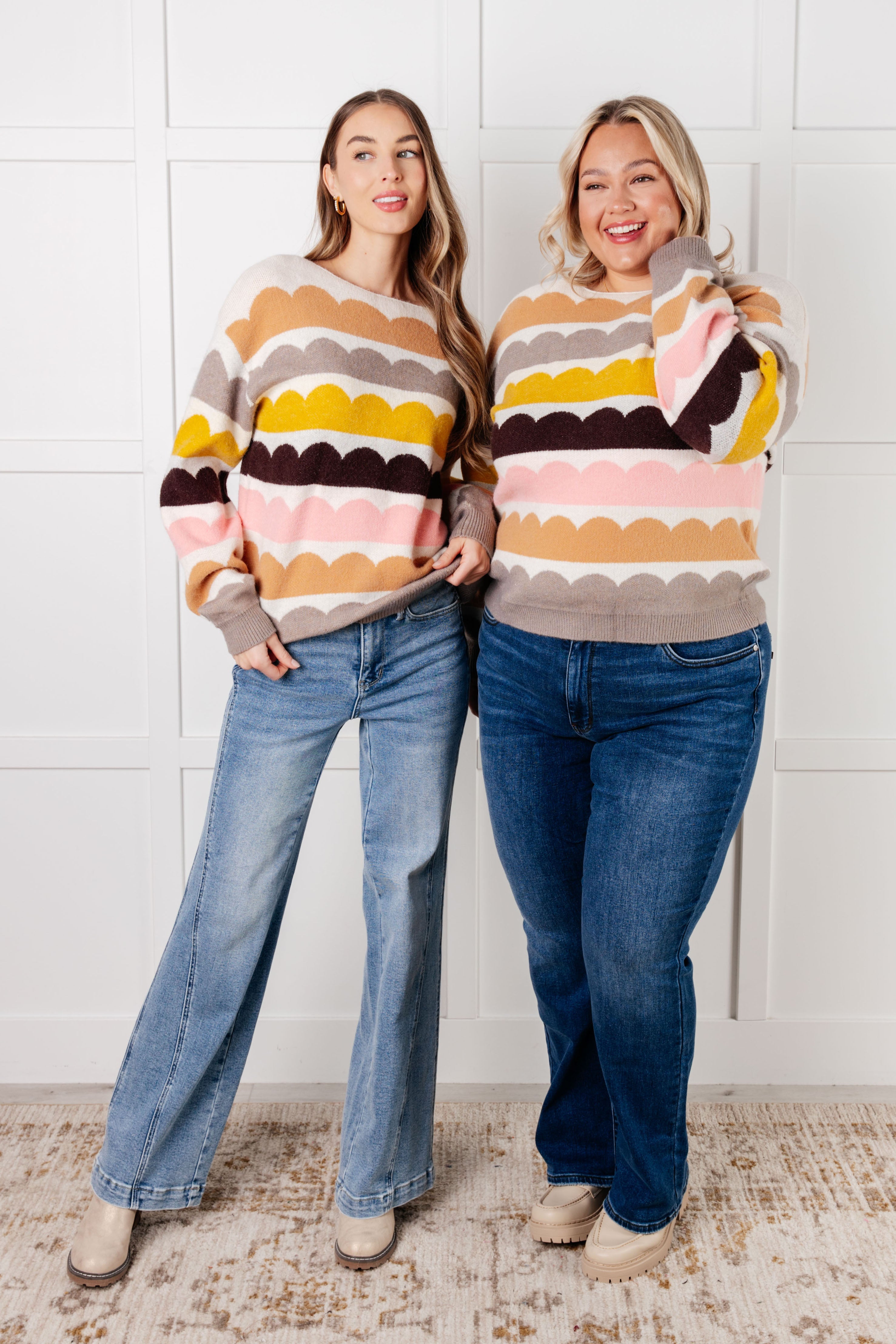 Wave After Wave Striped Sweater-Tops-Stay Foxy Boutique, Florissant, Missouri