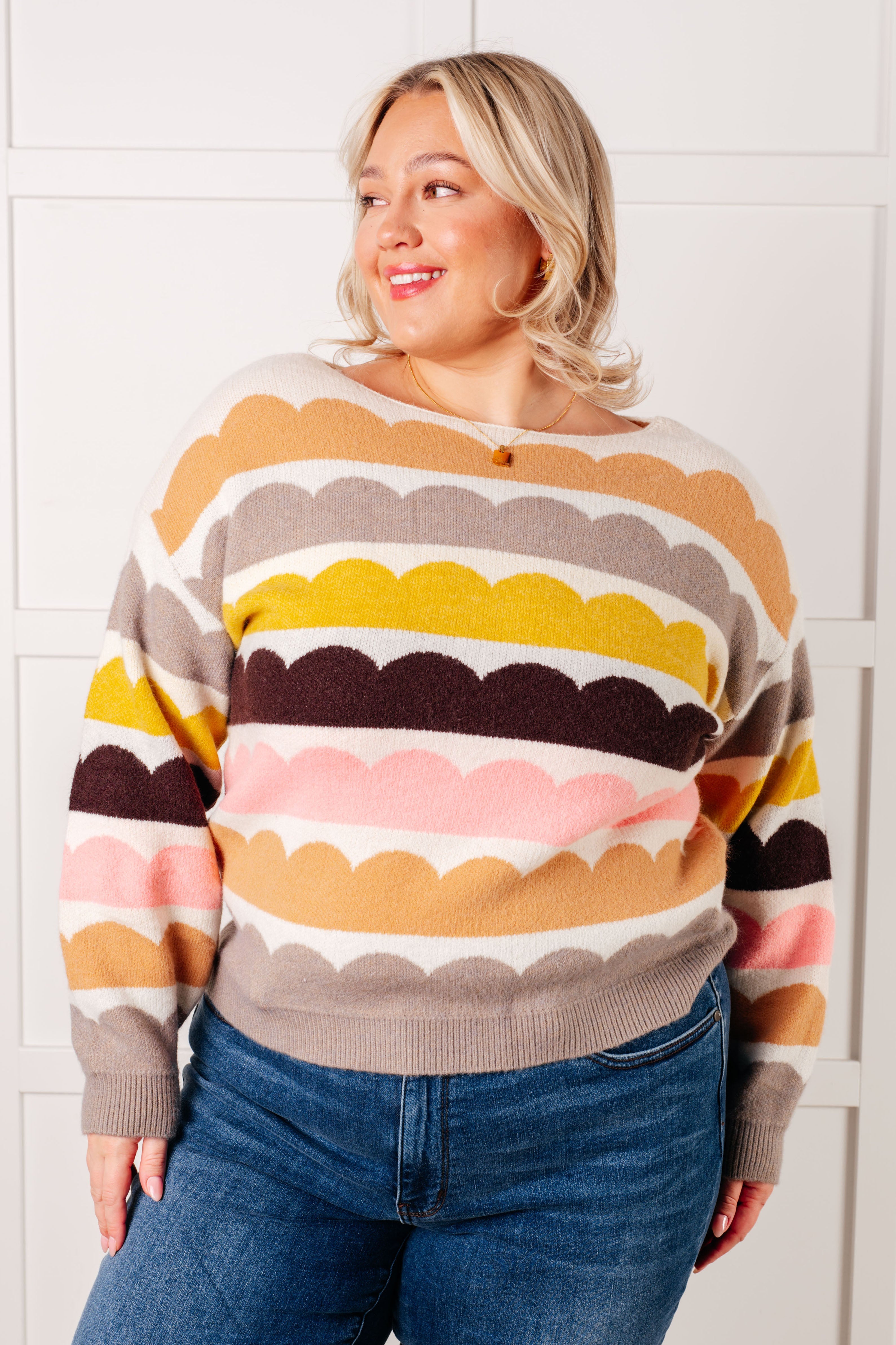 Wave After Wave Striped Sweater-Tops-Stay Foxy Boutique, Florissant, Missouri