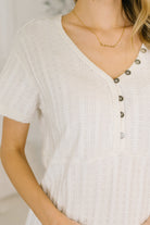 We Should Be Together V-Neck Textured Top-Womens-Stay Foxy Boutique, Florissant, Missouri