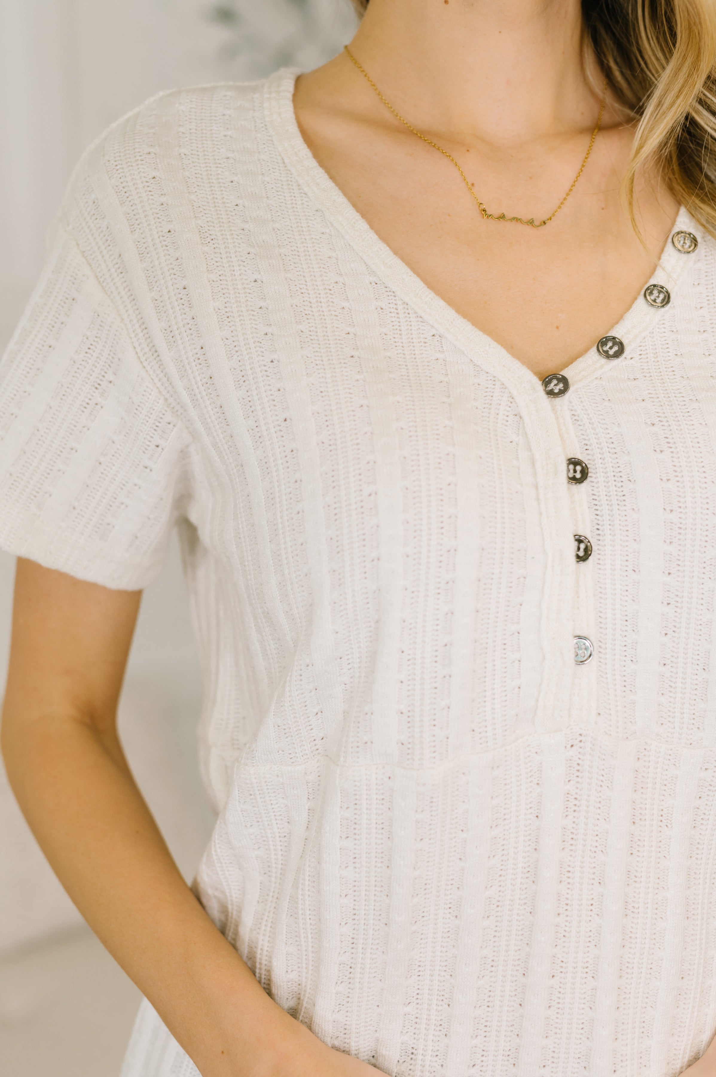 We Should Be Together V-Neck Textured Top-Womens-Stay Foxy Boutique, Florissant, Missouri