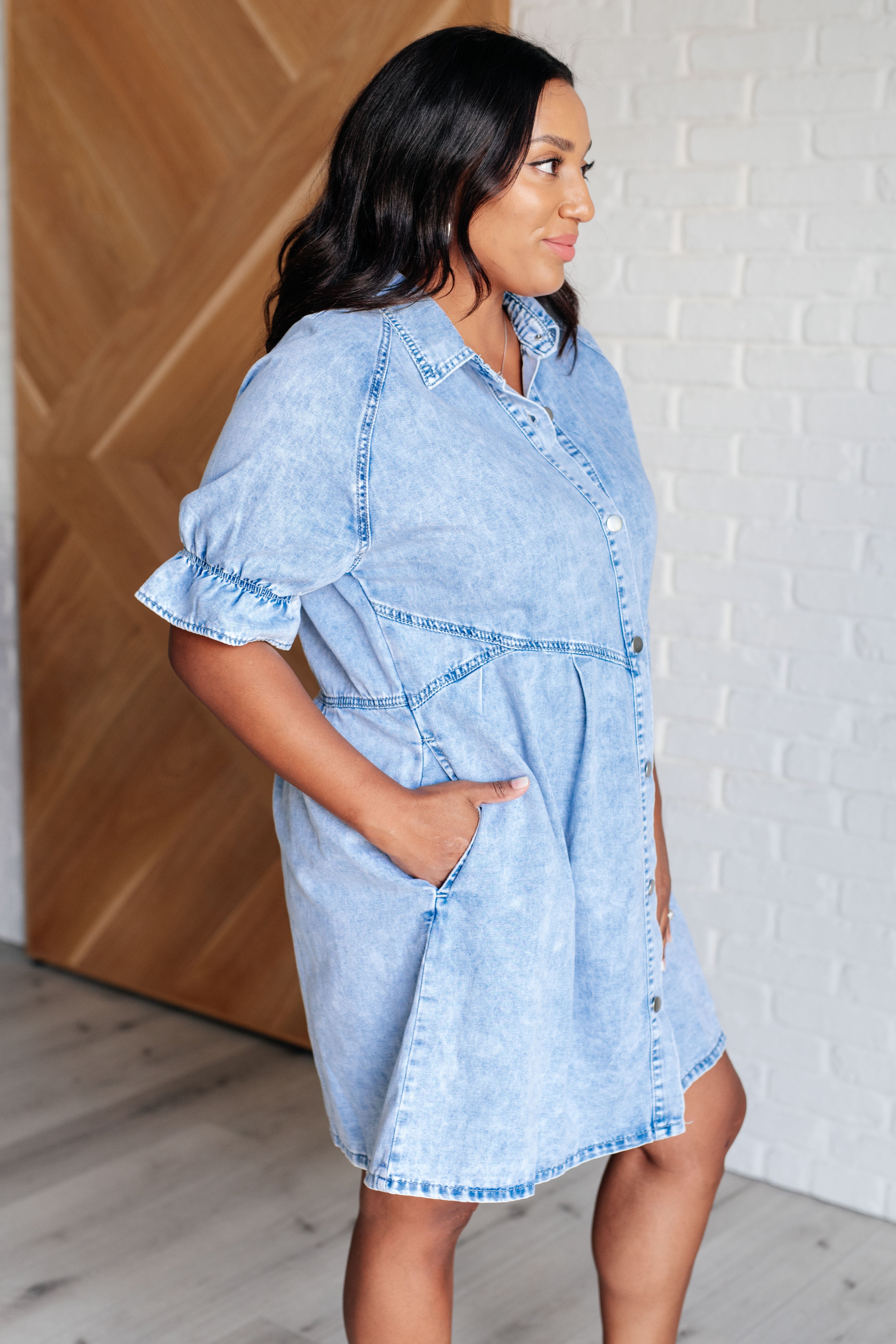 Westward Movement Denim Shirtdress-Dresses-Stay Foxy Boutique, Florissant, Missouri