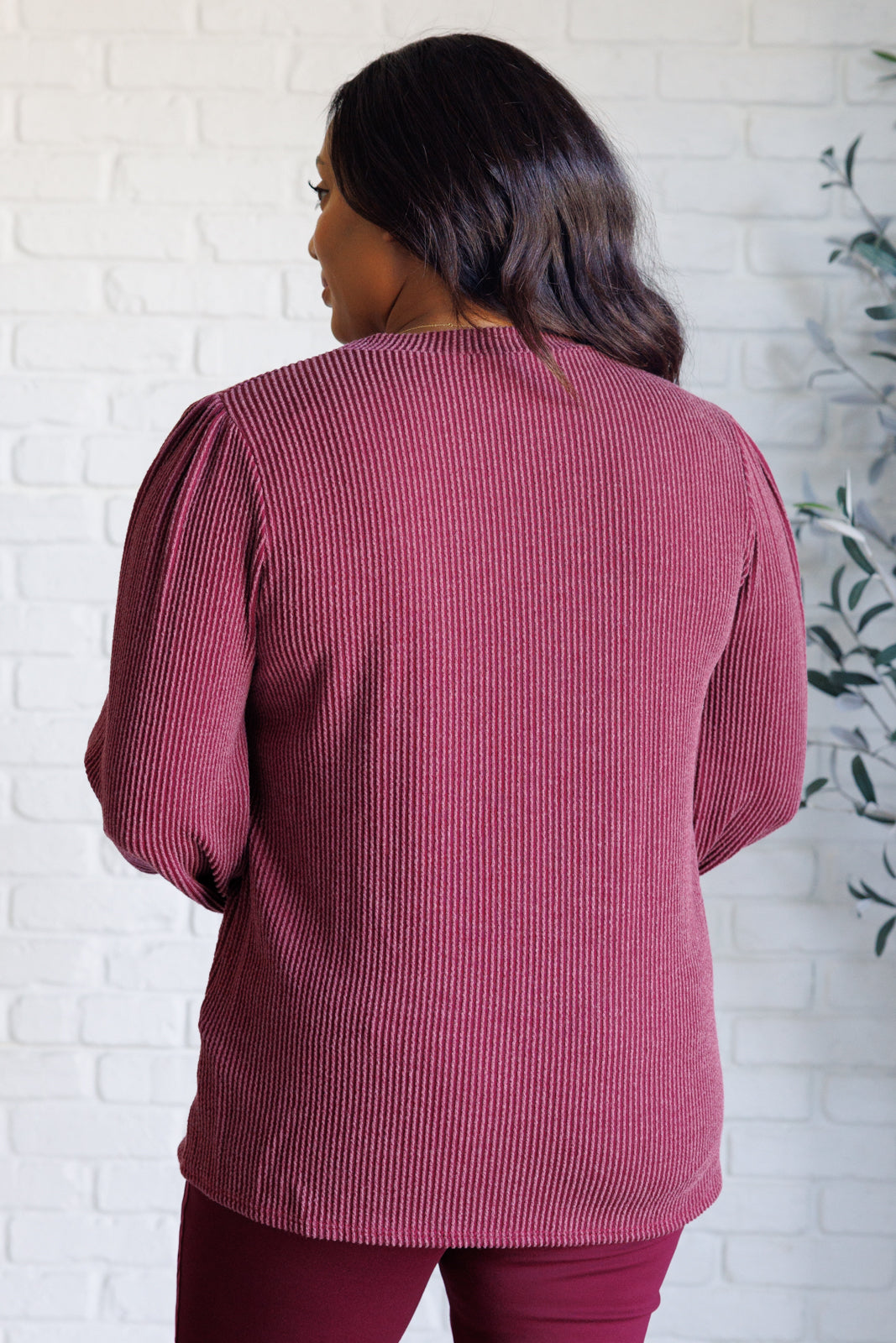 When the Sun Goes Down Mineral Wash Ribbed Knit Top in Wine-Tops-Stay Foxy Boutique, Florissant, Missouri