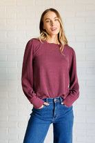 When the Sun Goes Down Mineral Wash Ribbed Knit Top in Wine-Tops-Stay Foxy Boutique, Florissant, Missouri