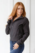 Where Are You Zip Up Jacket in Black-Layers-Stay Foxy Boutique, Florissant, Missouri