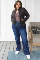 Where Are You Zip Up Jacket in Black-Layers-Stay Foxy Boutique, Florissant, Missouri