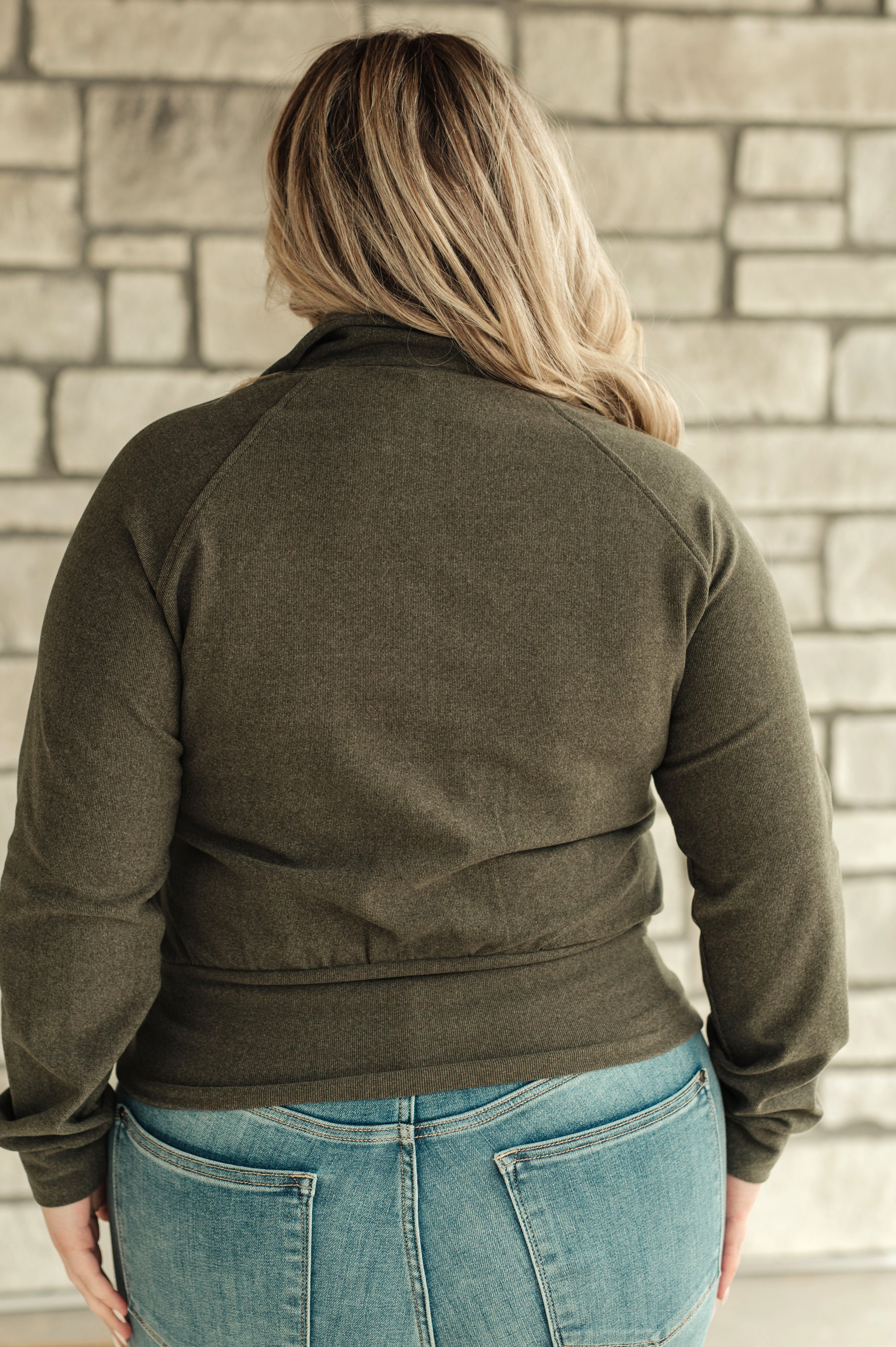 Where Are You Zip Up Jacket in Olive-Layers-Stay Foxy Boutique, Florissant, Missouri