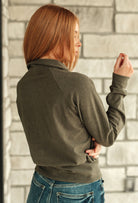 Where Are You Zip Up Jacket in Olive-Layers-Stay Foxy Boutique, Florissant, Missouri