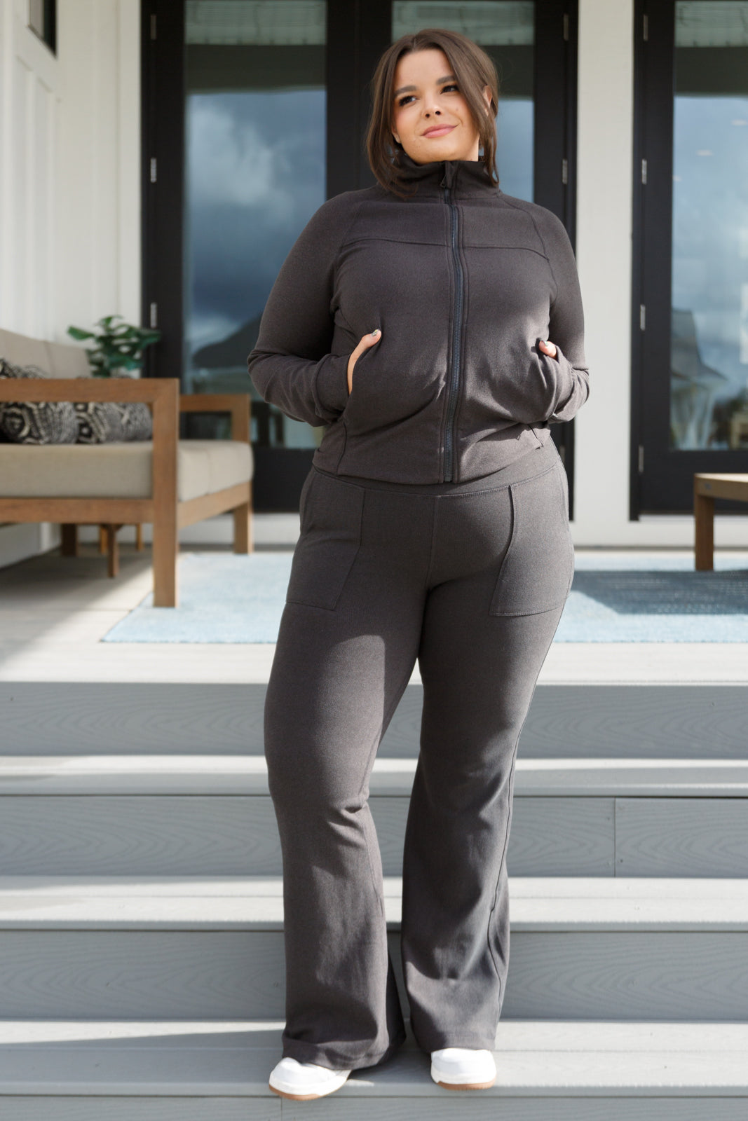 Where Are You Zip Up Jacket in Black-Layers-Stay Foxy Boutique, Florissant, Missouri