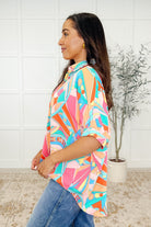 Wide Eyed Abstract Print Batwing Blouse-Womens-Stay Foxy Boutique, Florissant, Missouri