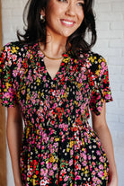 Wildflower and Barley V-Neck Button Up Dress-Dresses-Stay Foxy Boutique, Florissant, Missouri