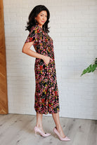 Wildflower and Barley V-Neck Button Up Dress-Dresses-Stay Foxy Boutique, Florissant, Missouri