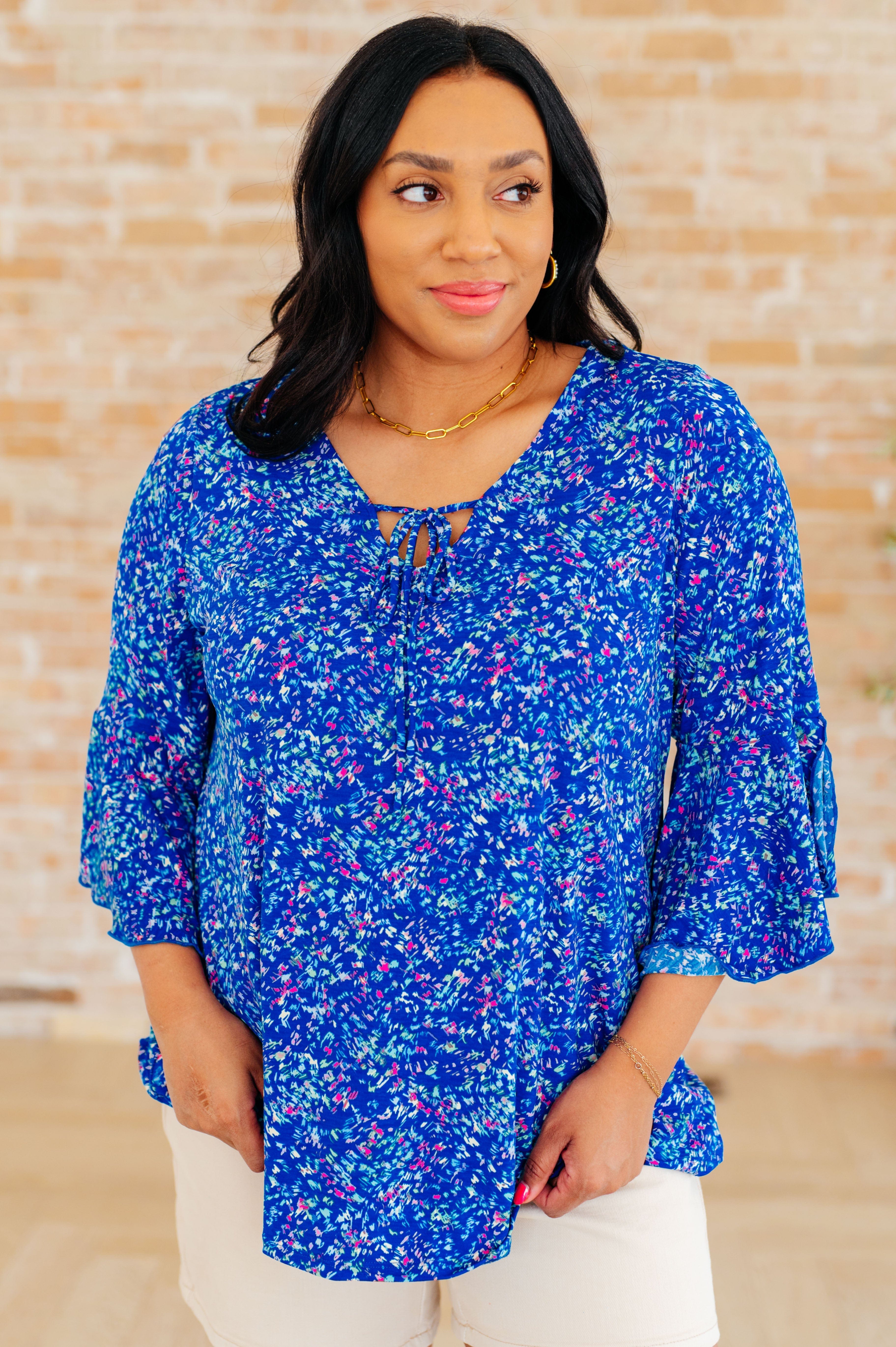 Willow Bell Sleeve Top in Royal-Tops-Stay Foxy Boutique, Florissant, Missouri