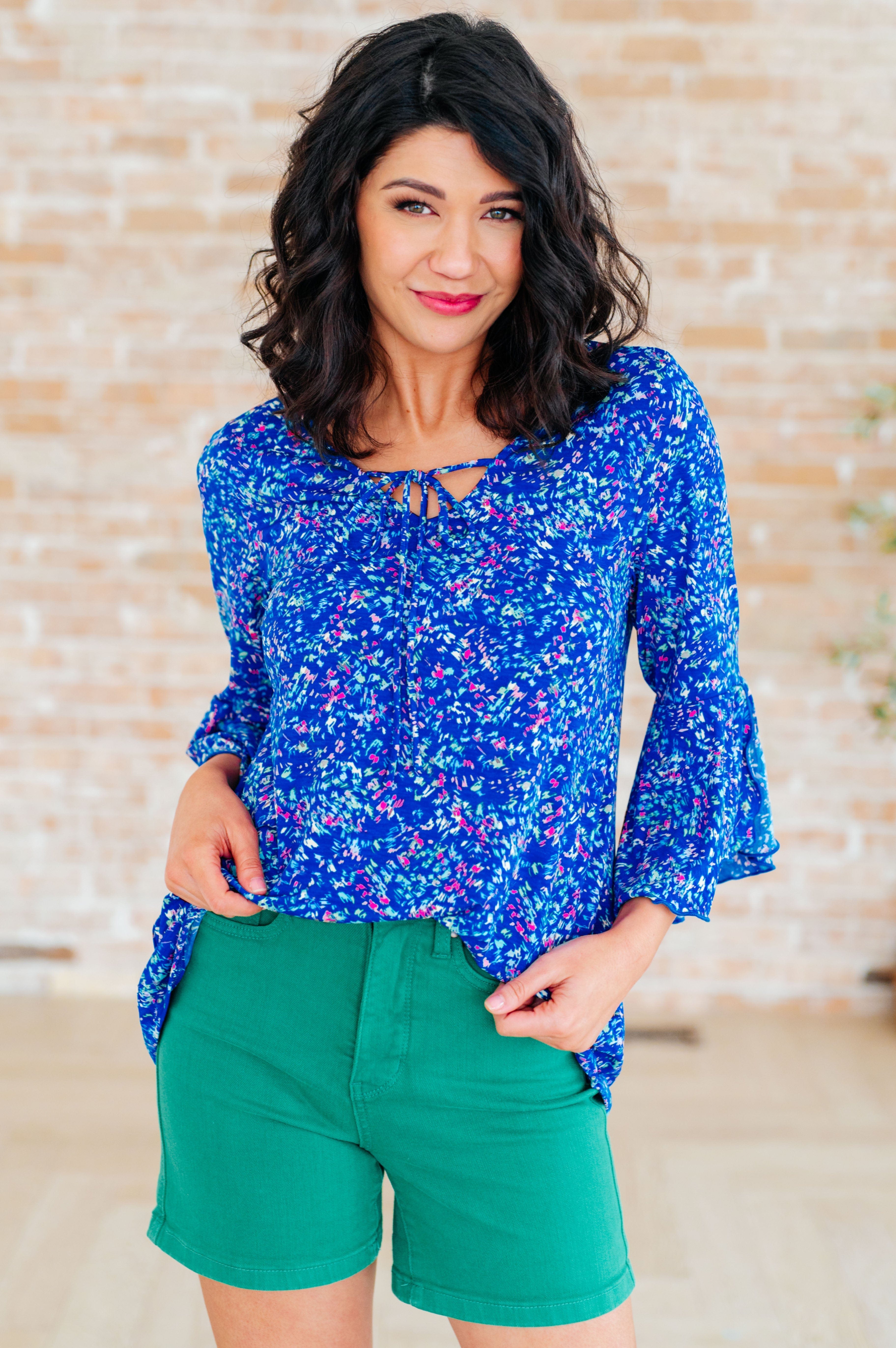 Willow Bell Sleeve Top in Royal-Tops-Stay Foxy Boutique, Florissant, Missouri