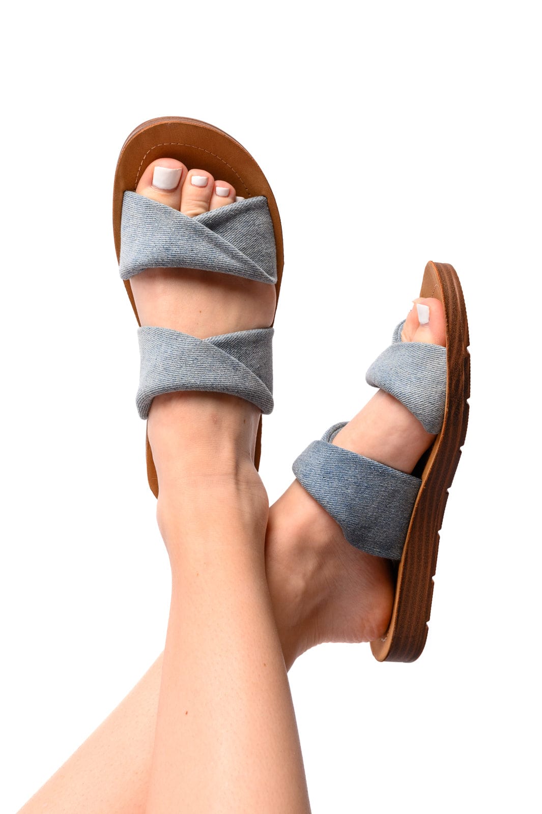 With a Twist Sandal in Denim-Womens-Stay Foxy Boutique, Florissant, Missouri