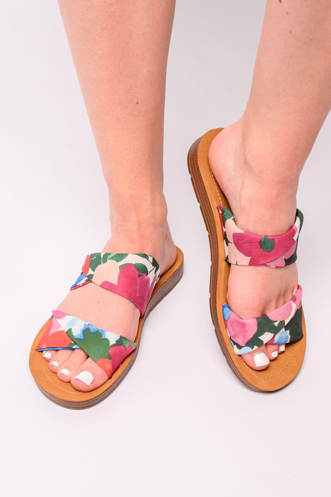 With a Twist Sandal in Flowers-Womens-Stay Foxy Boutique, Florissant, Missouri