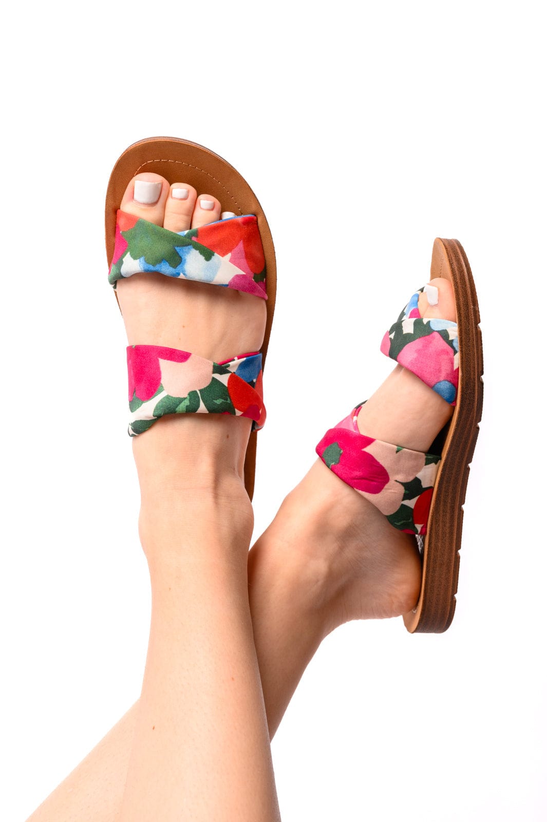 With a Twist Sandal in Flowers-Womens-Stay Foxy Boutique, Florissant, Missouri