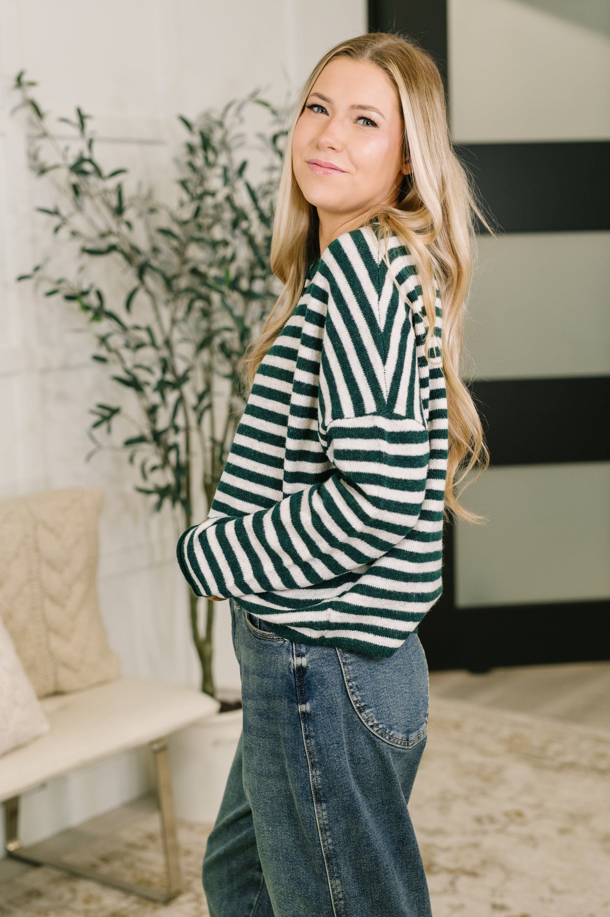 Won't Be Long Collared Sweater Button Down in in Hunter Green-Womens-Stay Foxy Boutique, Florissant, Missouri