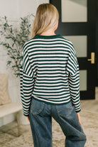 Won't Be Long Collared Sweater Button Down in in Hunter Green-Womens-Stay Foxy Boutique, Florissant, Missouri