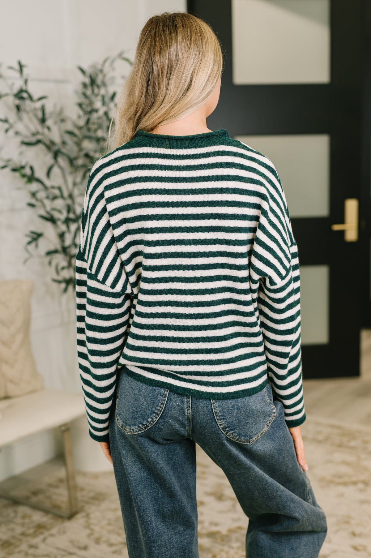 Won't Be Long Collared Sweater Button Down in in Hunter Green-Womens-Stay Foxy Boutique, Florissant, Missouri